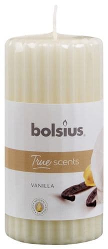 Bolsius Ribbed Pillar Candle - Vanilla