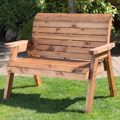 Charles Taylor - 2 Seater Wooden Bench (Cushion Included)