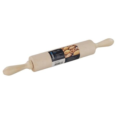 Chef Aid Beechwood Revolving Rolling Pin With Handles - 40cm