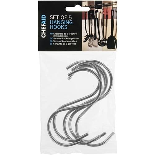 Chef Aid Stainless Steel S Hooks - Pack 5
