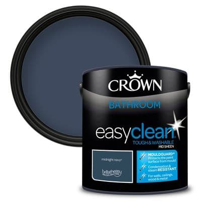 Crown Easyclean Bathroom Mid Sheen 2.5L - Midnight Navy