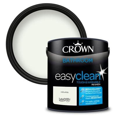 Crown Easyclean Bathroom Mid Sheen 2.5L - Milk White