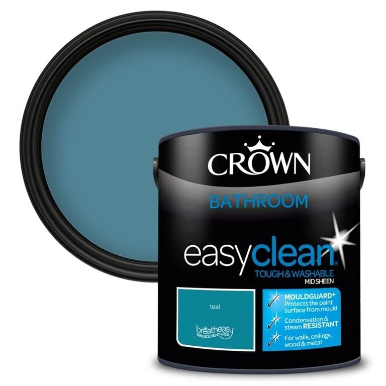 Crown Easyclean Bathroom Mid Sheen 2 5L - Teal