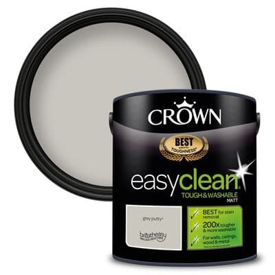 Crown Easyclean Matt Emulsion 2.5L - Grey Putty