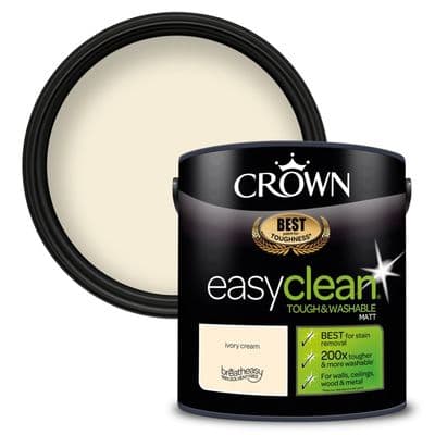 Crown Easyclean Matt Emulsion 2.5L - Ivory Cream