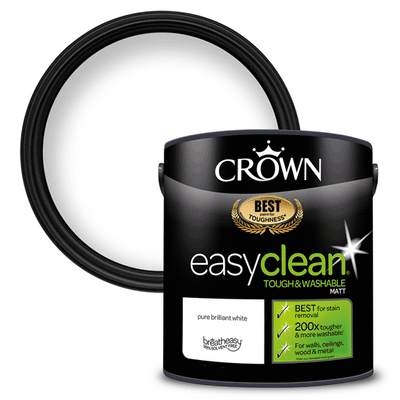 Crown Easyclean Matt Emulsion 2.5L - Pure Brilliant White