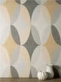 Crown Kirby Oval Geo Mustard M1641 Wallpaper