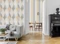Crown Kirby Oval Geo Mustard M1641 Wallpaper