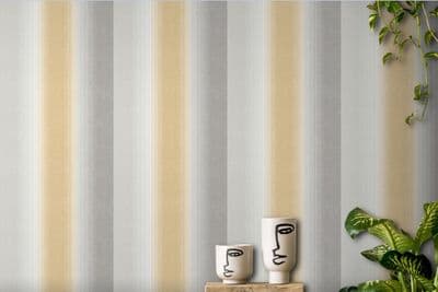 Crown Kirby Stripe Mustard M1645 Wallpaper