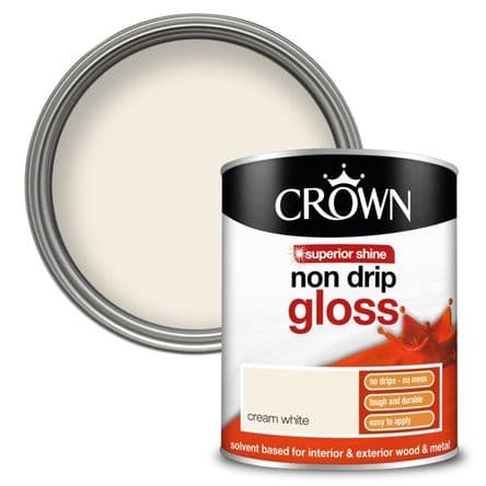 Crown Non Drip Gloss 750ml - Cream White