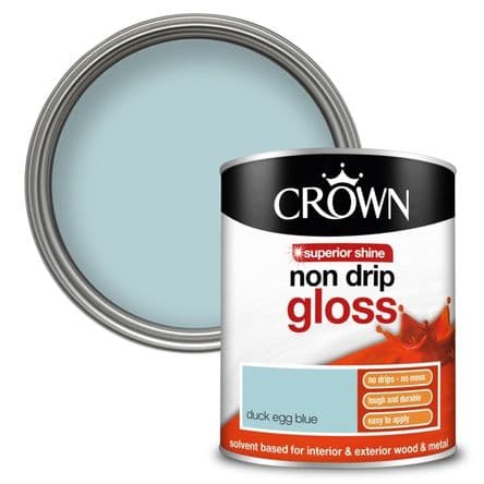 Crown Non Drip Gloss 750ml - Duck Egg Blue