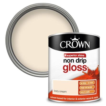 Crown Non Drip Gloss 750ml - Ivory Cream
