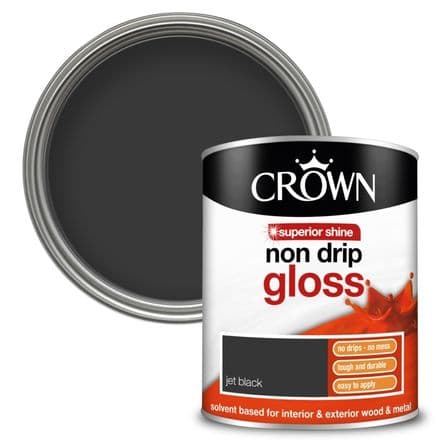 Crown Non Drip Gloss 750ml - Jet Black