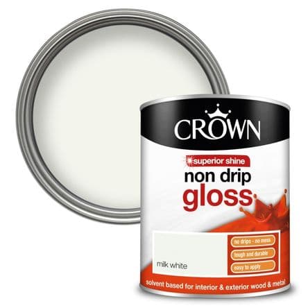 Crown Non Drip Gloss 750ml - Milk White