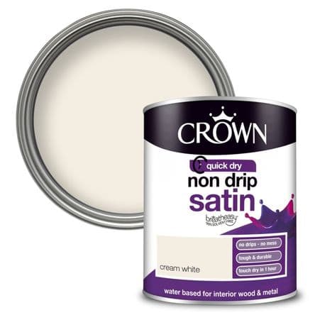 Crown Non Drip Satin 750ml - Cream White