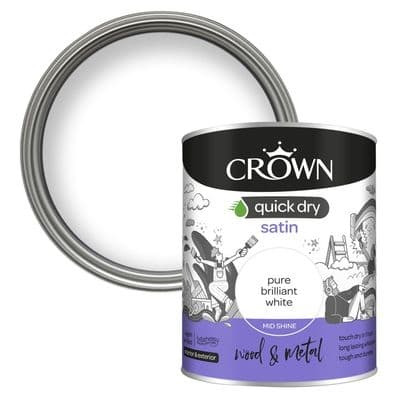 Crown Quick Dry Satin Pure Brilliant White - 750ml