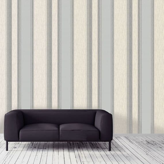 Crown Synergy Dove Grey Stripe M0853 Wallpaper