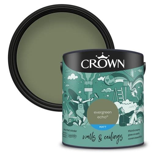 Crown Walls & Ceilings Matt 2.5L - Evergreen Echo