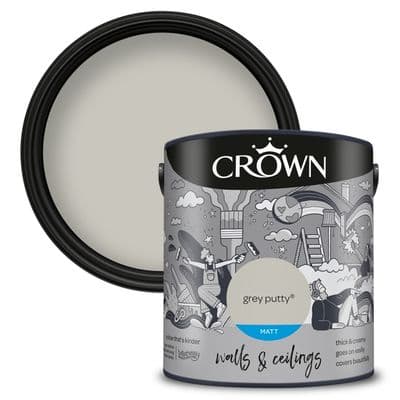 Crown Walls & Ceilings Matt 2.5L - Grey Putty