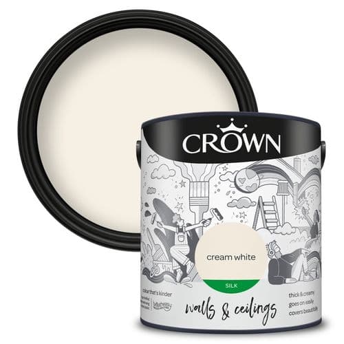 Crown Walls & Ceilings Silk 2.5L - Cream White