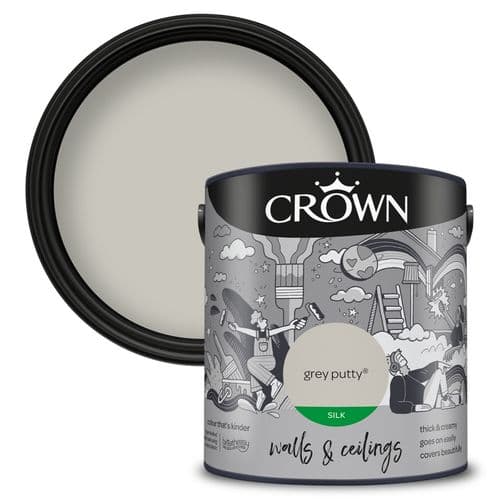 Crown Walls & Ceilings Silk 2.5L - Grey Putty
