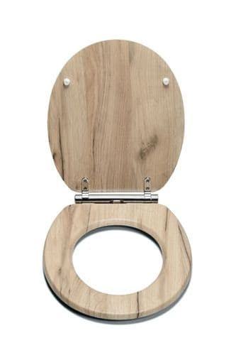 Croydex Grey Oak Flexi Fix Toilet Seat - Soft Close Quick Release