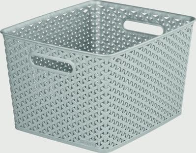 Curver My Style Nestable Rattan Basket - 18L Grey