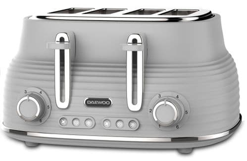 Daewoo Sienna 4 Slice Toaster - Grey