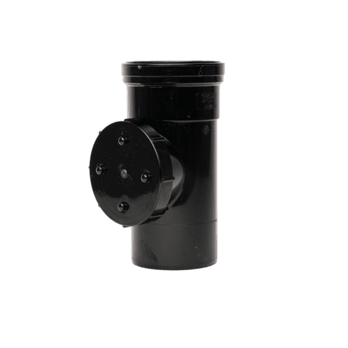 Davant Single Socket Access Pipe Black - 110mm