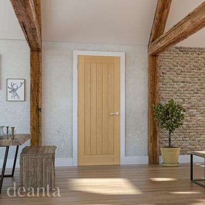 Deanta Ely Prefinished Oak Door - 1981 x 838mm