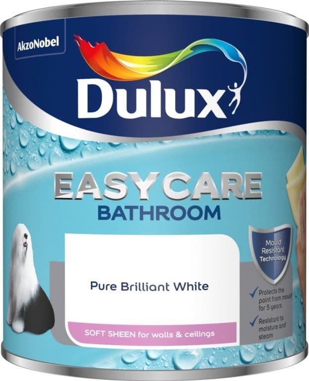 Dulux Easycare Bathroom Soft Sheen 2 5L - Pure Brilliant White