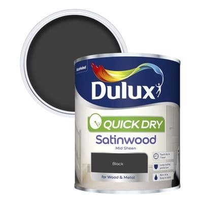 Dulux Quick Dry Satinwood 750ml - Black