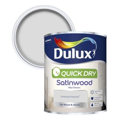 Dulux Quick Dry Satinwood 750ml - Polished Pebble