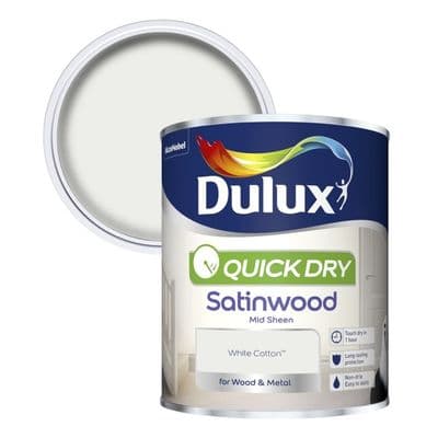 Dulux Quick Dry Satinwood 750ml - White Cotton