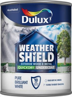 Dulux Weathershield Quick Dry Undercoat 750ml - Pure Brilliant White