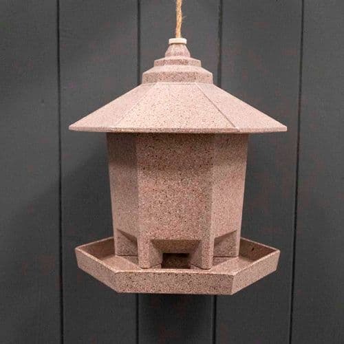 Earthy Sustainable Hexagon Bird Feeder - Nut