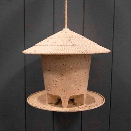 Earthy Sustainable Round Bird Feeder - Coffee