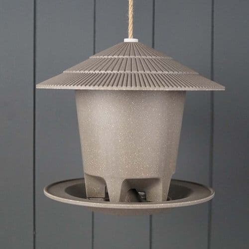 Earthy Sustainable Round Bird Feeder - Straw