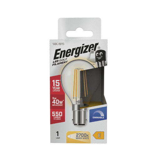 Energizer Filament LED Golf B15 Dimmable 5w - 470lm 2700k