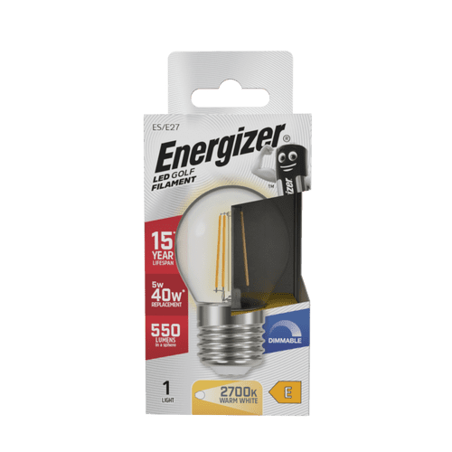 Energizer Filament LED Golf E27 Dimmable 5w - 470lm 2700k