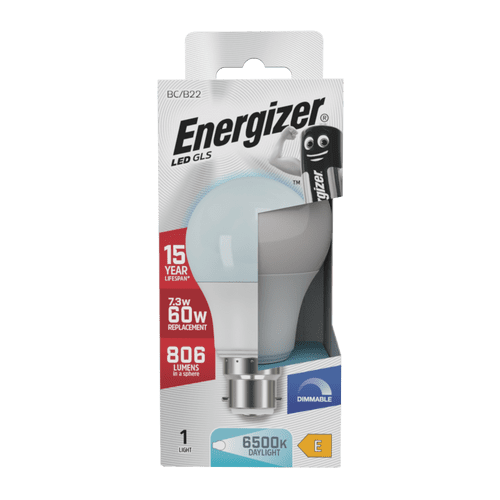 Energizer LED GLS B22 6500k Dimmable 7.3w - 820lm