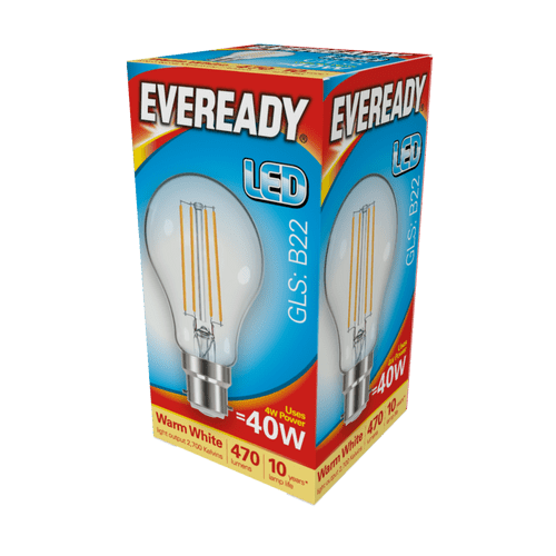 Eveready LED Filament GLS B22 470LM BC - 4W 27000K