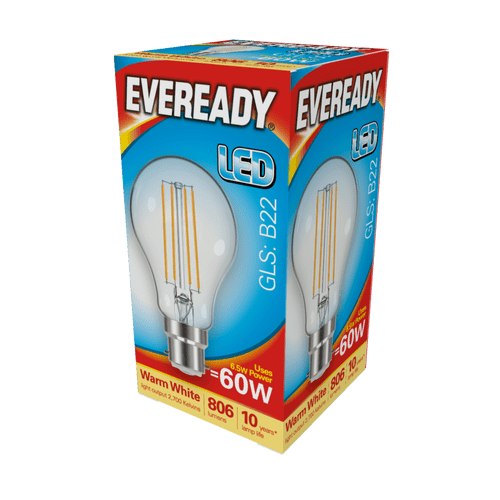 Eveready LED Filament GLS B22 806LM BC - 6.5W 27000K