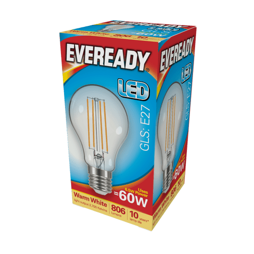 Eveready LED Filament GLS E27 806LM ES - 6.5W 2700K