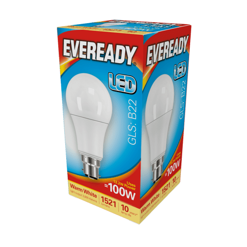 Eveready LED GLS 14w - 1521lm Warm White 3000k B22
