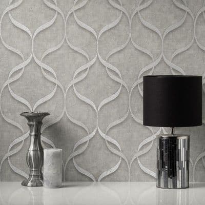 Fine Decor - Milano Wave Grey M95616 Wallpaper
