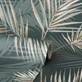 Fine Decor South Beach Palm Leaf Emerald FD42679 Wallpaper