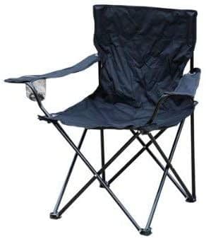 Folding Camping/ Fishing/ Picnic Chair With Cup Holder - Black
