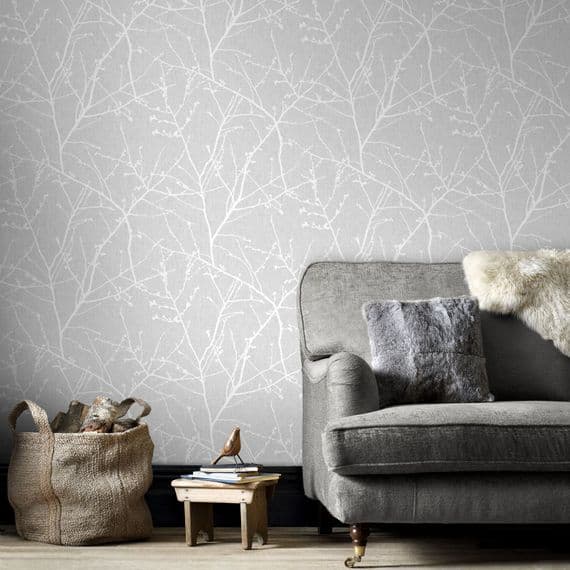 Graham and Brown Innocence Grey 33-274 Wallpaper