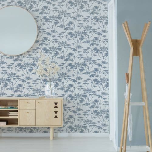 Graham and Brown Meadow Silhouette Blue 115093 Wallpaper